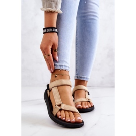 PM1 Dámské semišové sportovní sandály Béžová Harris béžový 1