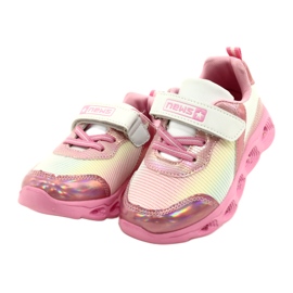 Sportovní obuv ADI LED zářící suchý zip News 22DZ32-4837 Růžová / Bílá bílý růžový 2