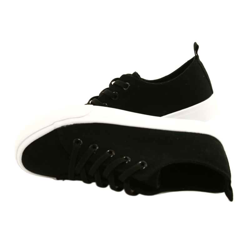 Dětský černý svázaný klasický tenisky Atletico WY20761 černá 4