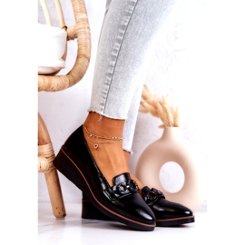 Vinceza Lakované boty na klínku Black Melodies černý 1