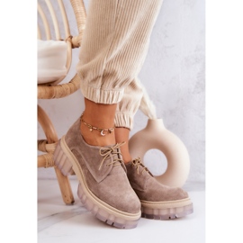 Módní semišové mokasíny béžové Lauriss béžový 2