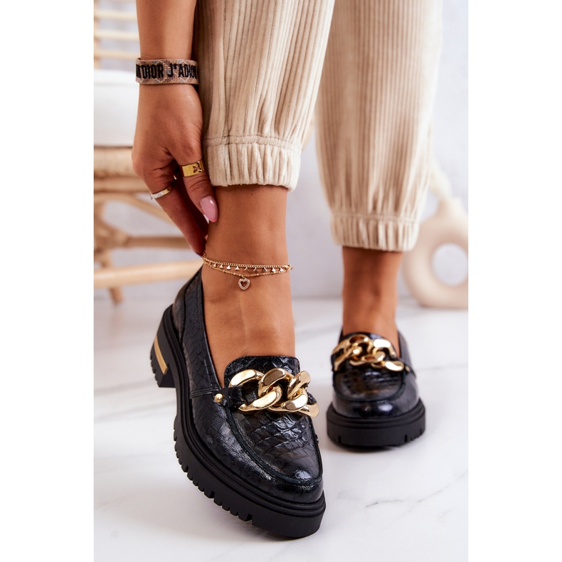 PA2 Dámské mokasíny Kožené mokasíny Black Mollie černá 2