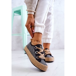 Dámské pletené tenisky Big Star JJ274393 Black béžový černá 1