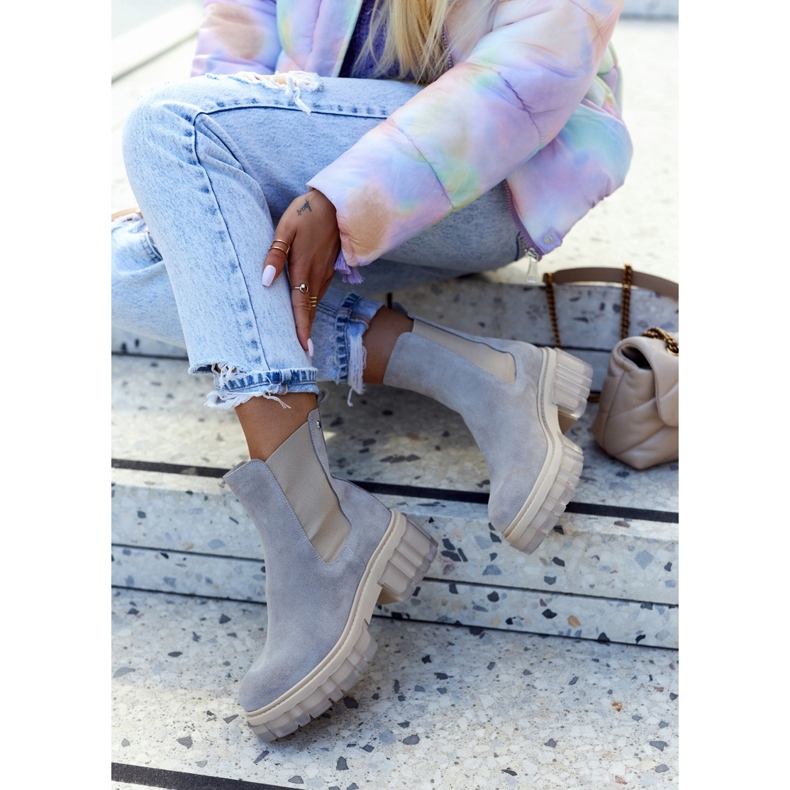 Lemar Semišové dámské boty Světle šedá Kennel 2