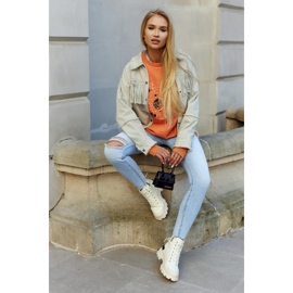 S.Barski Dámské tenisky, kozačky, světle béžová Larina béžový 1