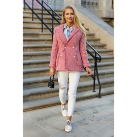 S.Barski Dámské kožené tenisky s metalickou růžovou Carrey béžový růžový 1