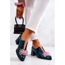 PA2 Kožený Brogues Krokodýl Vzor Se Zelenou Dekorací Delaver zelená 2 PA2 Kožený Brogues Krokodýl Vzor Se Zelenou Dekorací Delaver zelená 2