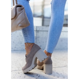 Lemar Elegantní boty na sloupu s béžovým zdobením Harmell 2