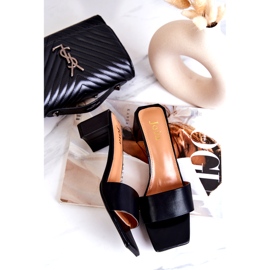 FJ1 Kožené černé Netty Sandály Na Podpatku černá 4