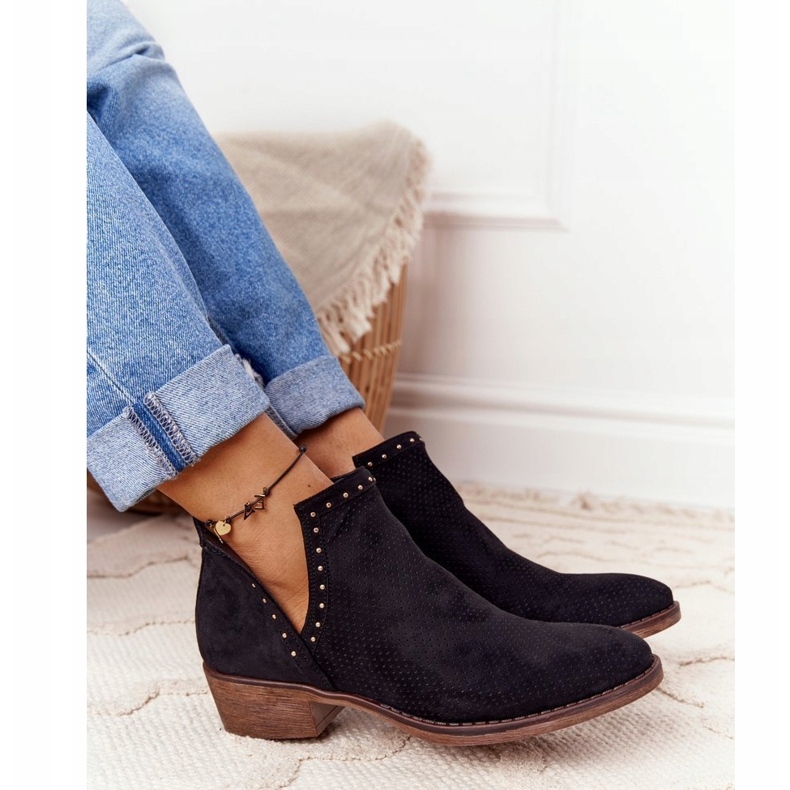 PS1 Černé chytré prolamované boty s výřezy černá 4