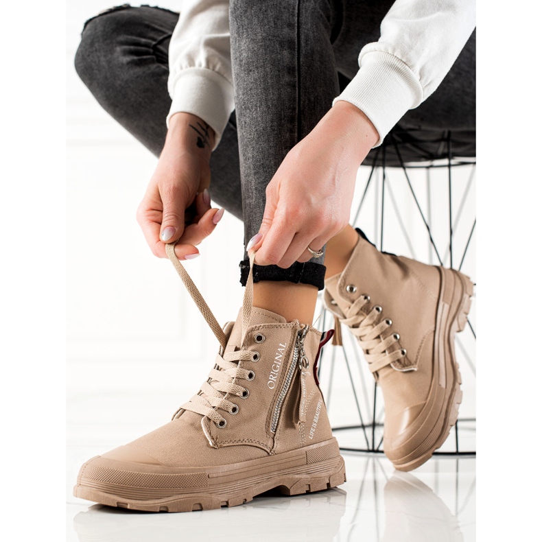 Sabatina Tenisky Se Zipem béžový 1