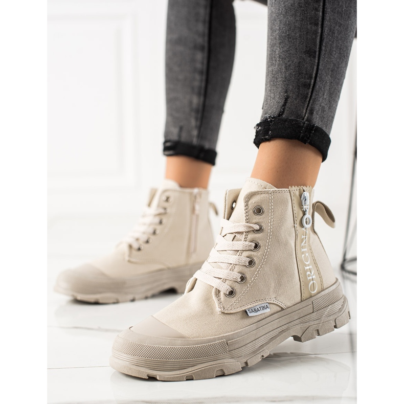 Sabatina Originální vysoké tenisky béžový 2