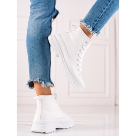 TRENDI Bílé vysoké tenisky bílý 1
