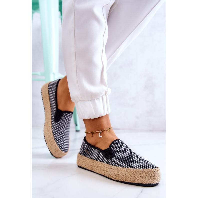 Dámské pletené tenisky Slip On Big Star JJ274395 Černá bílý černý 2