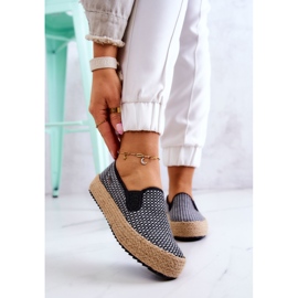 Dámské pletené tenisky Slip On Big Star JJ274395 Černá bílý černý 1