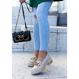 PA2 Dámské mokasíny Kožené mokasíny Béžová Mollie béžový 1