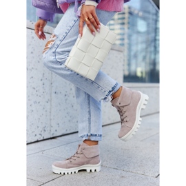 S.Barski Semišové boty zavázané Světle fialové Dalles fialový 1