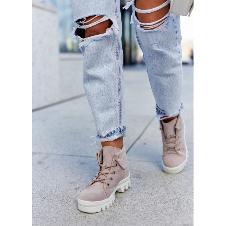 S.Barski Semišové boty zavázané Světle fialové Dalles fialový 2