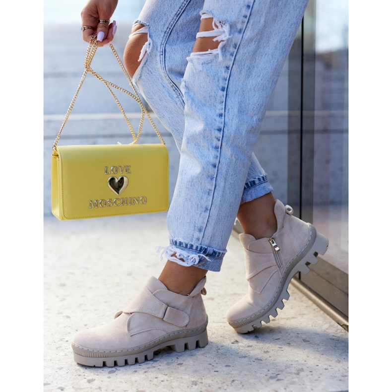 S.Barski Semišové boty Remgate se zipem světle béžové béžový 1