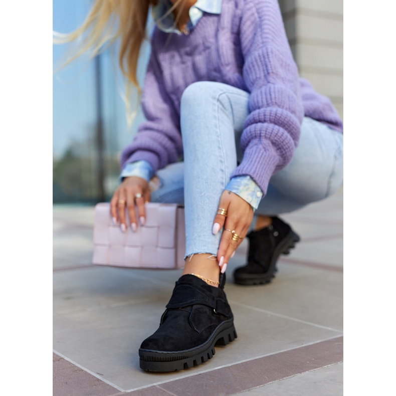 S.Barski Remgate Black Suede Trappers se zipem černá 1