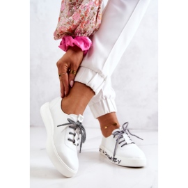 S.Barski Dámské Kožené Tenisky Na Platformě Bílé Marien bílý 2