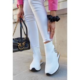 Vinceza Dámské sportovní ponožky White Runaway bílý zlatý 1