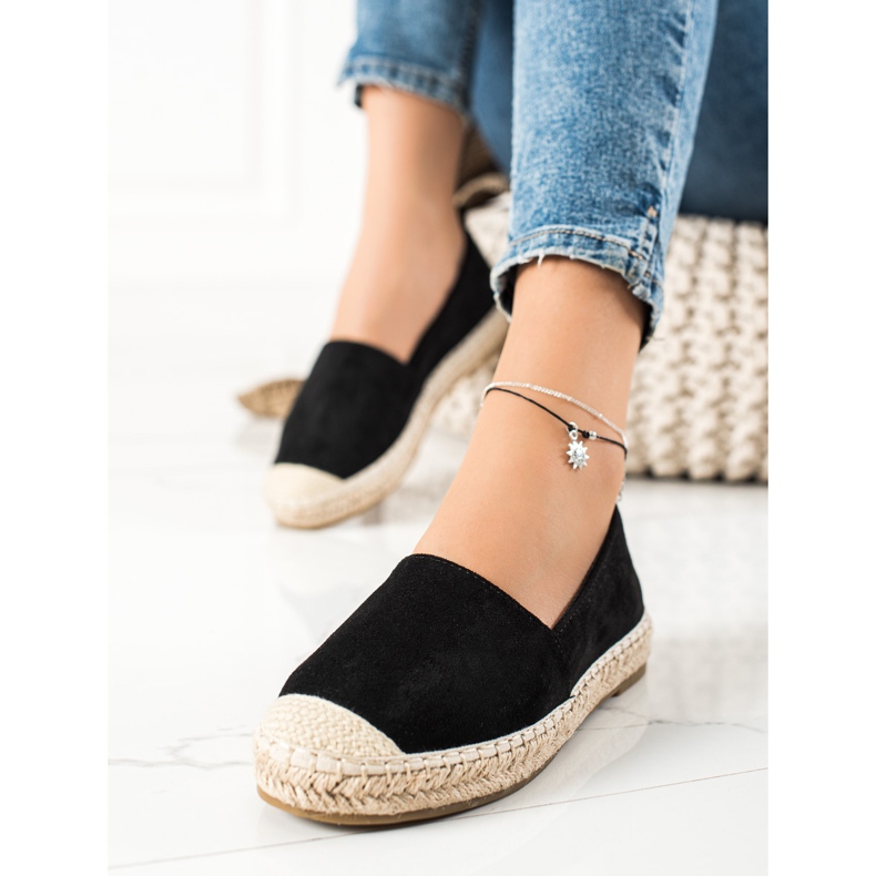 Bestelle Espadrilky z černého semiše černý 1