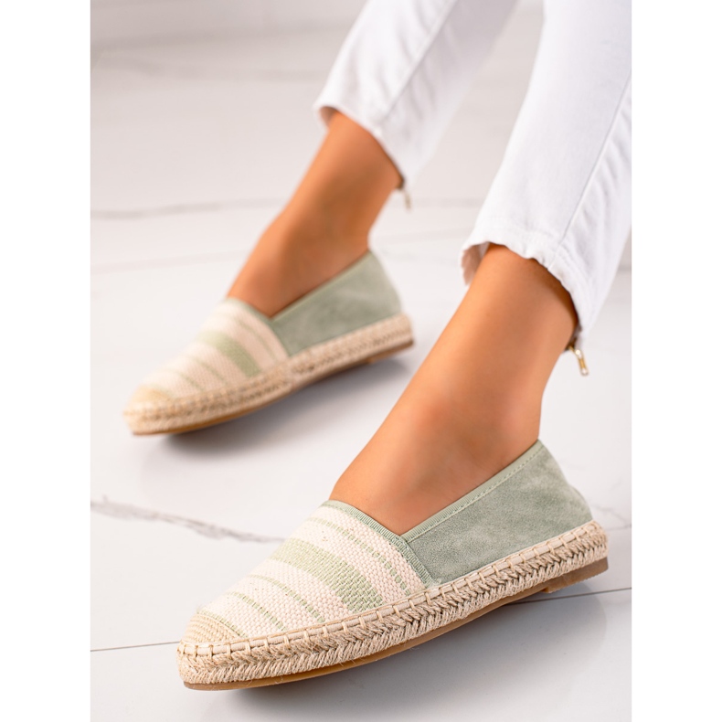 Anesia Paris Neformální espadrilky béžový zelený 2