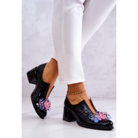 PA2 Kožené Hladké Boty S černým Delaver Dekorací černá 2