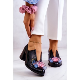 PA2 Kožené Hladké Boty S černým Delaver Dekorací černá 1