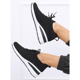 Ponožkové boty na klínku Binita Black černý 1