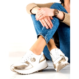 Dámská sportovní obuv se zavazováním Filippo DP3547 / 22 WH GO White bílý zlatý 3