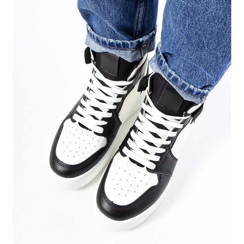 Černobílé kotníkové tenisky Dellucci bílý černá 1