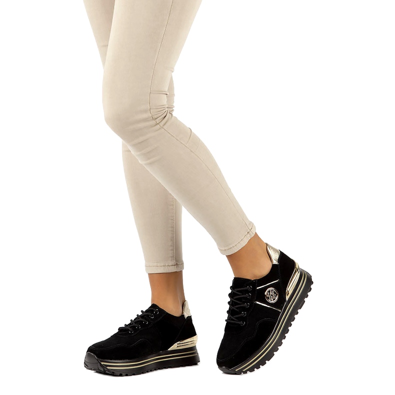 Kožené tenisky Filippo DP3538 / 22 BK GO černá 4 Kožené tenisky Filippo DP3538 / 22 BK GO černá 4