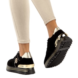 Kožené tenisky Filippo DP3538 / 22 BK GO černá 2