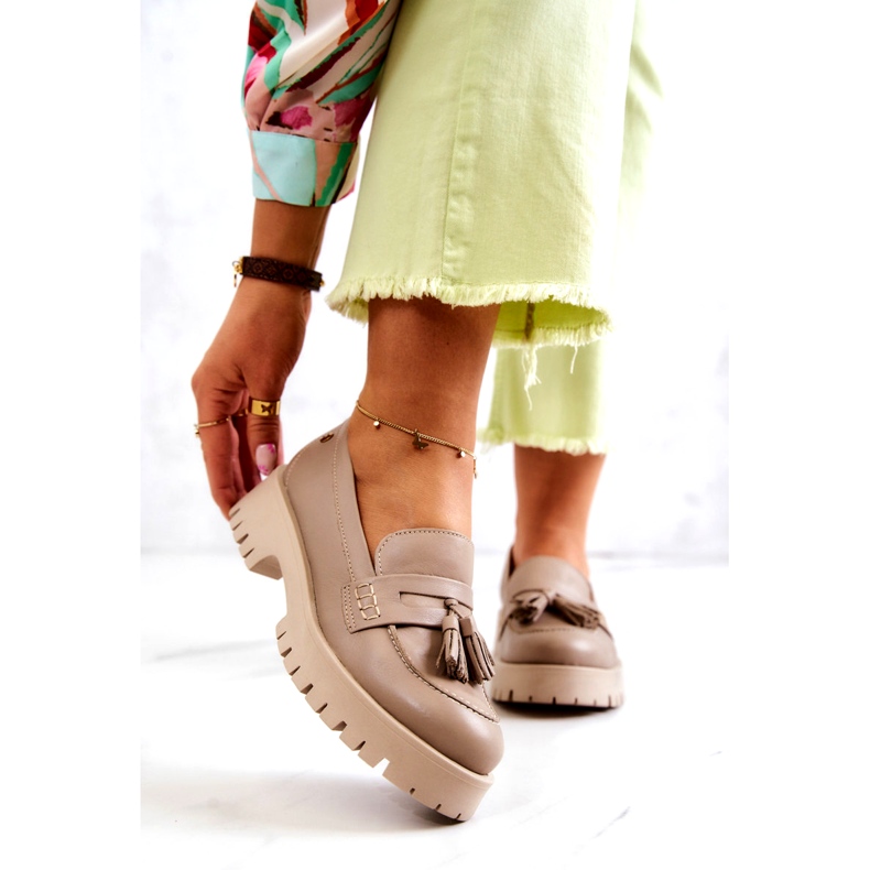 Dámské kožené boty Fringes Maciejka 05497-04 Béžová béžový 2 Dámské kožené boty Fringes Maciejka 05497-04 Béžová béžový 2