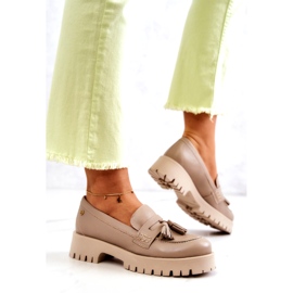 Dámské kožené boty Fringes Maciejka 05497-04 Béžová béžový 3 Dámské kožené boty Fringes Maciejka 05497-04 Béžová béžový 3