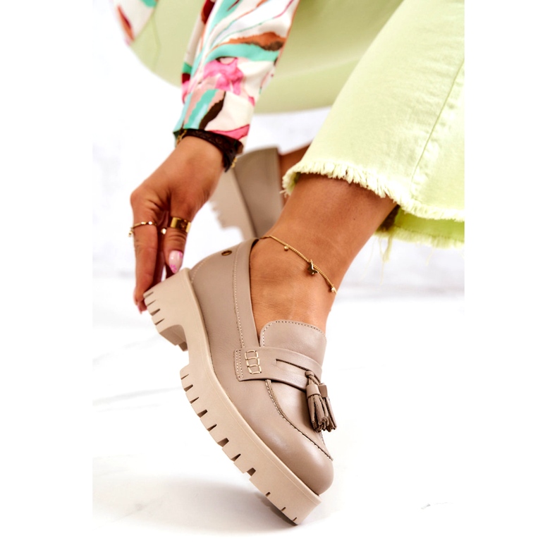 Dámské kožené boty Fringes Maciejka 05497-04 Béžová béžový 4 Dámské kožené boty Fringes Maciejka 05497-04 Béžová béžový 4