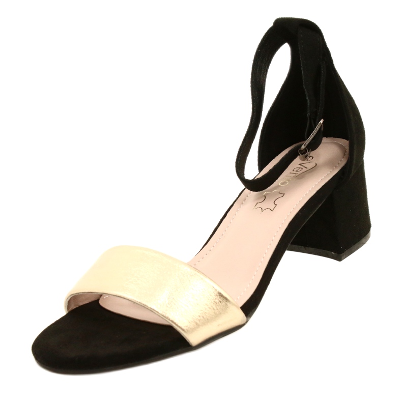 Černozlaté sandály na baru Evento 20SD98-1618 černá zlatý 3 Černozlaté sandály na baru Evento 20SD98-1618 černá zlatý 3