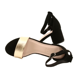 Černozlaté sandály na baru Evento 20SD98-1618 černá zlatý 5 Černozlaté sandály na baru Evento 20SD98-1618 černá zlatý 5