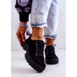 S.Barski Dámské semišové boty vázané černá Mayson černý 1