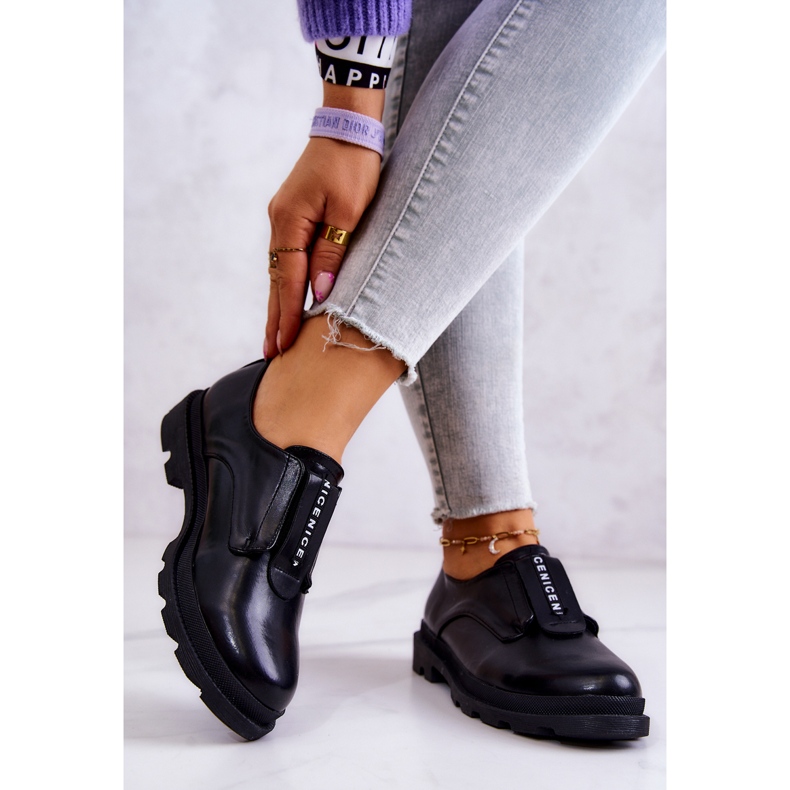 S.Barski Dámské kožené nazouváky černé Kirstee černá 2