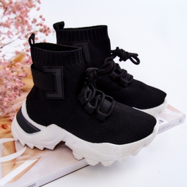 FR1 Dětské sportovní boty High Sock Black Nickie černý 1