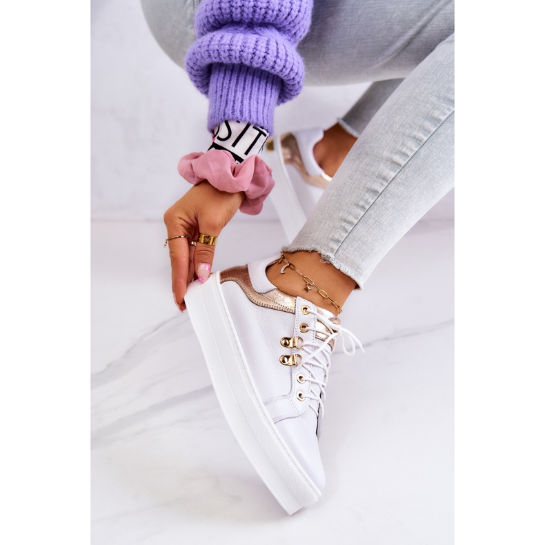 FILIPCZYK Kožené Sportovní Boty Na Platformě Bílá Mary Ann bílý 1 FILIPCZYK Kožené Sportovní Boty Na Platformě Bílá Mary Ann bílý 1