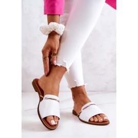 Kožené pantofle Lewski Shoes 3047 White bílý 2 Kožené pantofle Lewski Shoes 3047 White bílý 2