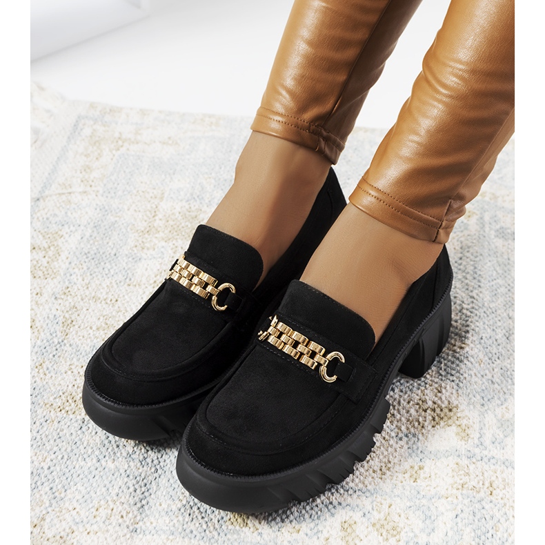 Černé mokasíny na silné podrážce Jeri černá 1