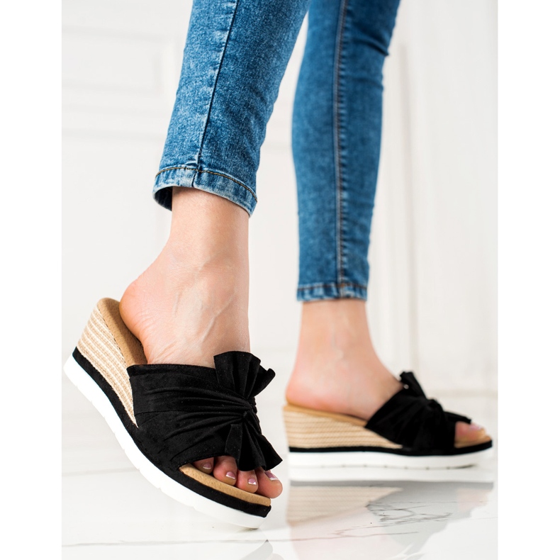 W. Potocki Sandály na klínku Potocki černá 1