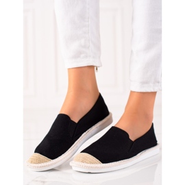TRENDI Ležérní černé espadrilky černý 1