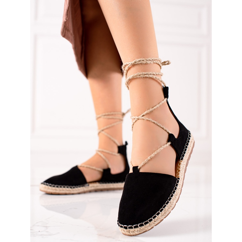 Lucky Shoes Svázané černé espadrilky černý 1
