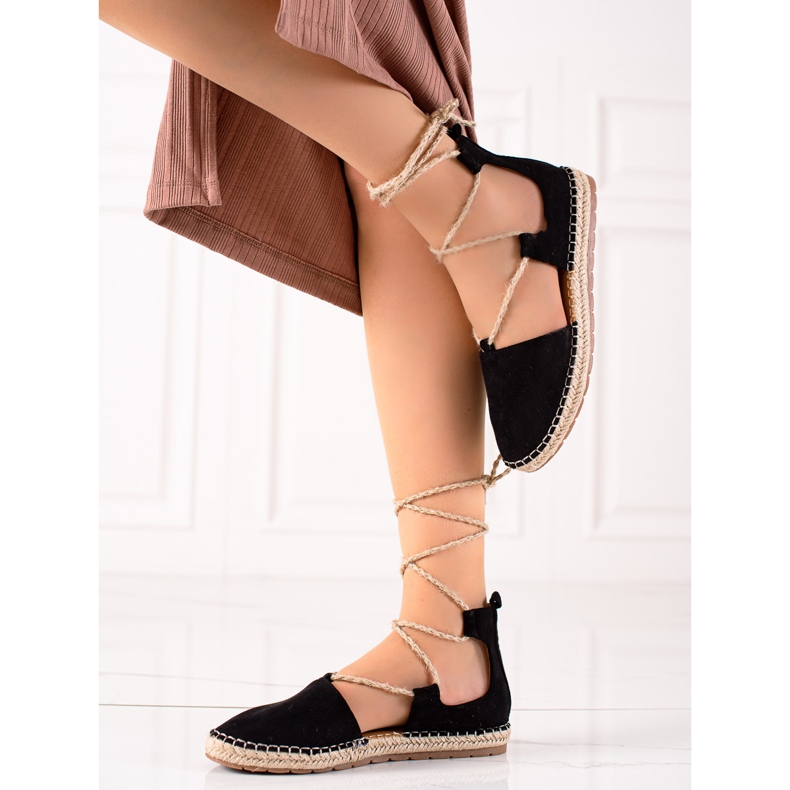 Lucky Shoes Svázané černé espadrilky černý 2